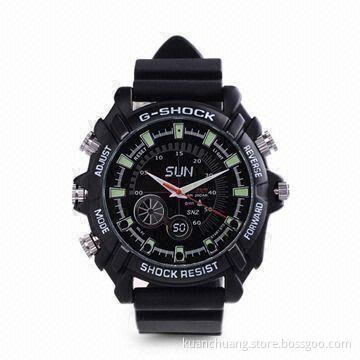 1080P Night Vision Waterproof Watch Camera, Built-in Lithium Battery